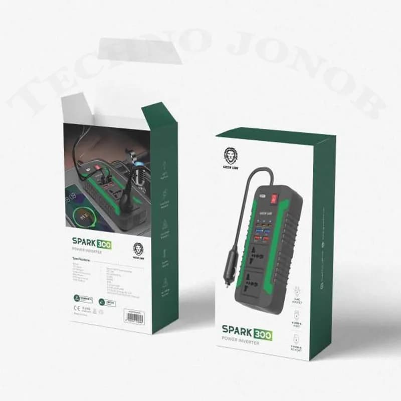 اینورتر (مبدل) برق گرین لاین Spark 300 وات | همراه با ۲ خروجی AC و ۷ پورت USB پرقدرت — تصویر ۷