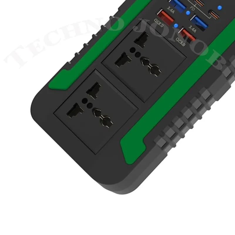 اینورتر (مبدل) برق گرین لاین Spark 300 وات | همراه با ۲ خروجی AC و ۷ پورت USB پرقدرت — تصویر ۱۱