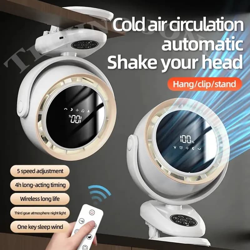 پنکه رومیزی شارژی هوشمند مدل F7 Multifunctional Fan | گیره ای — تصویر ۹