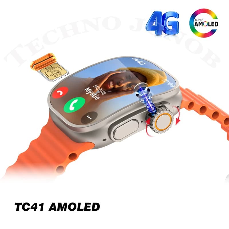 ساعت هوشمند سیمکارت خور مدل Tc41 Amoled برند Telzeal (پک جدید 5G)