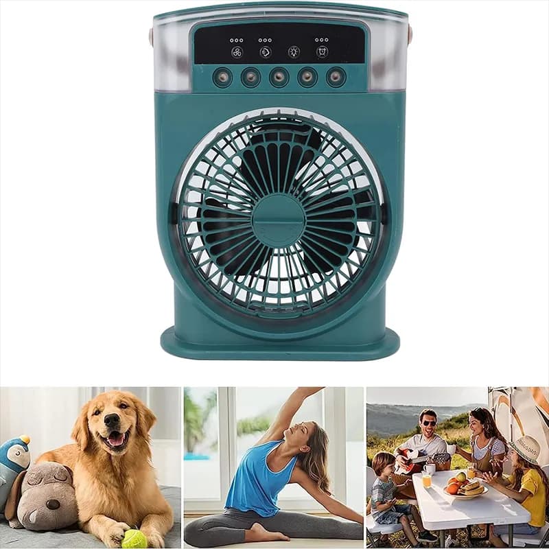 پنکه مه پاش رومیزی شارژی تک فن (Mini Portable Cooling Fan) — تصویر ۵