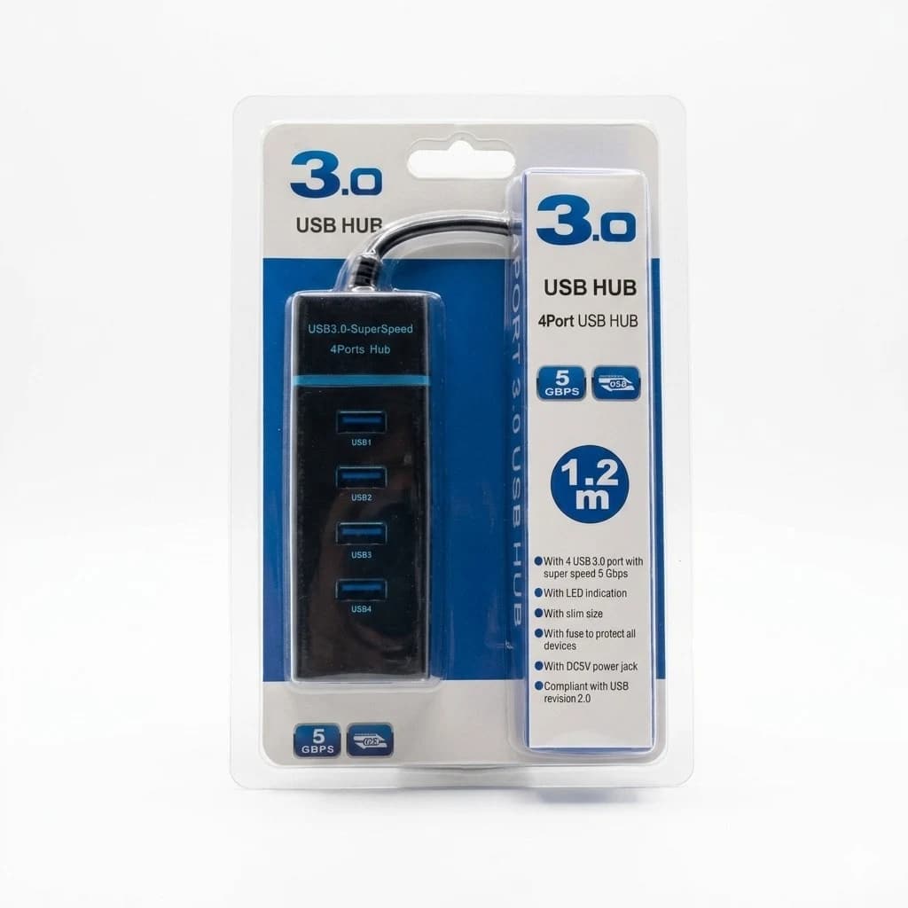 هاب ۴ پورت USB 3.0 با کابل ۱.۲ متری