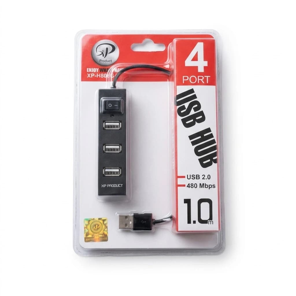 هاب ۴ پورت USB 2.0 ایکس‌پی (XP Product) با کابل ۱ متری — تصویر ۲