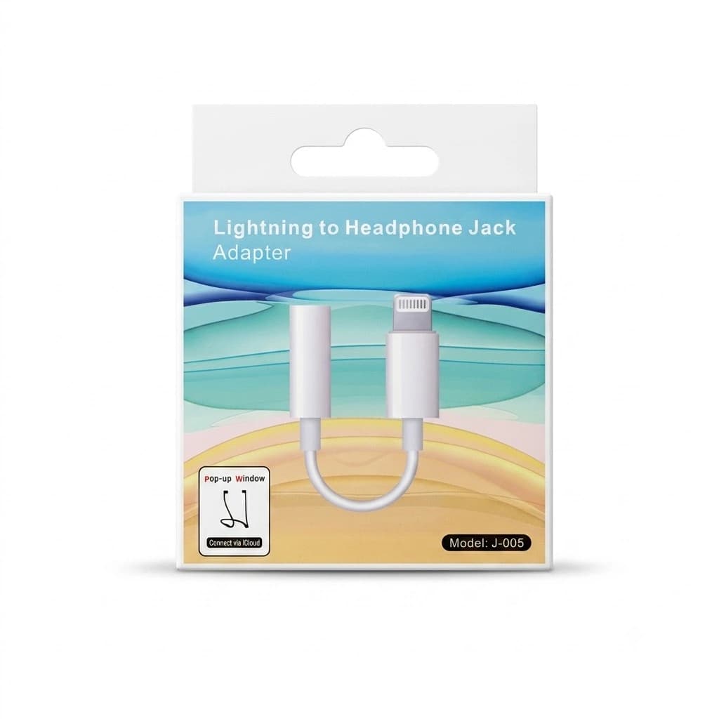 تبدیل آیفون به هندزفری مدل Lightning to Headphone Jack J-005
