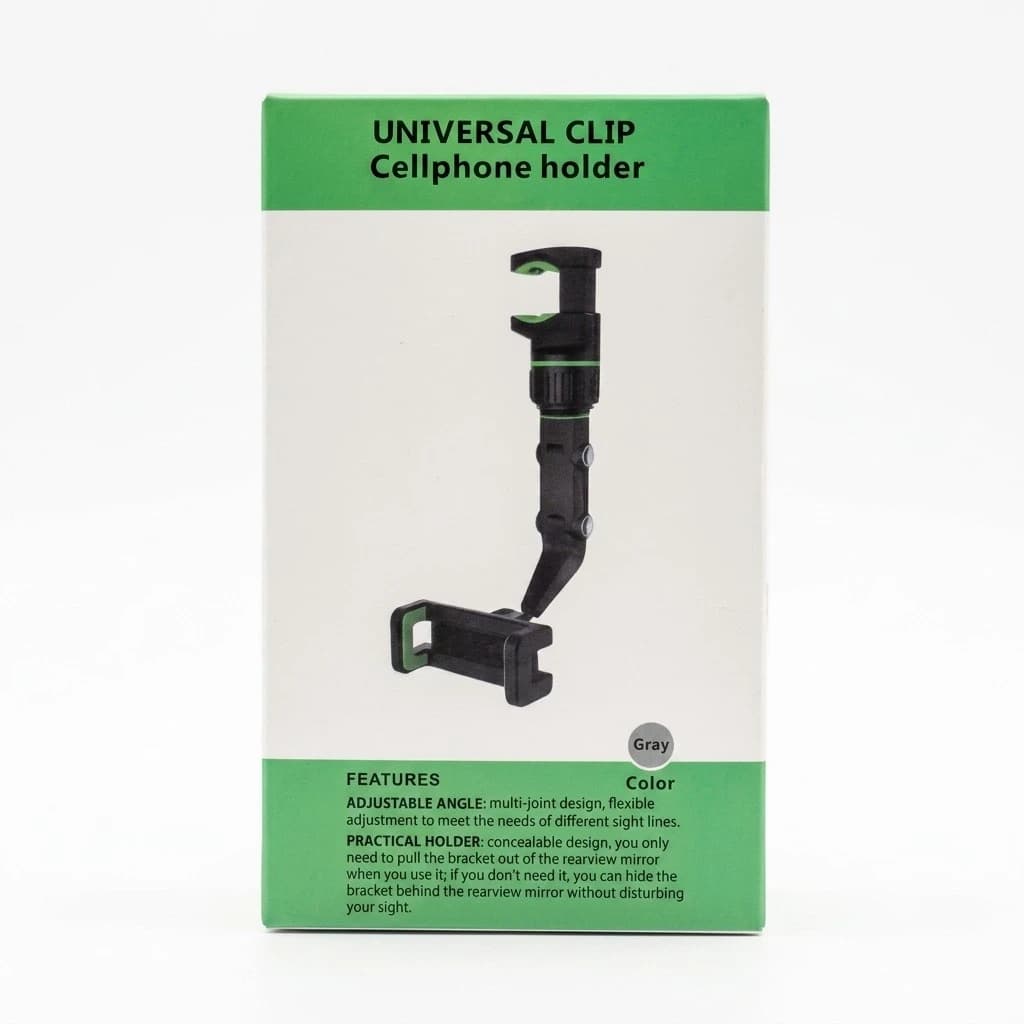 هولدر موبایل آینه‌ای Universal Clip؛ طراحی مخفی و قابل تنظیم برای رانندگی ایمن — تصویر ۲
