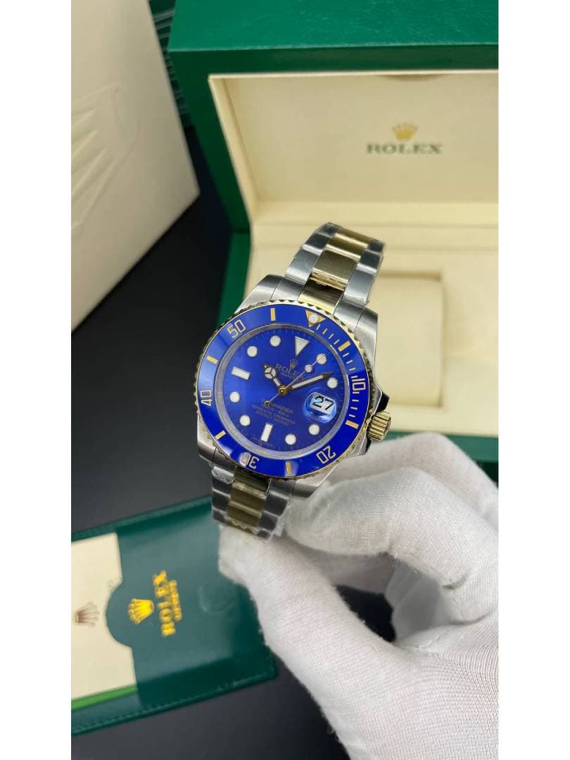 ساعت مردانه رولکس ساب مارینر Rolex Submariner – آبی/ بند طلایی، استیل — تصویر ۲