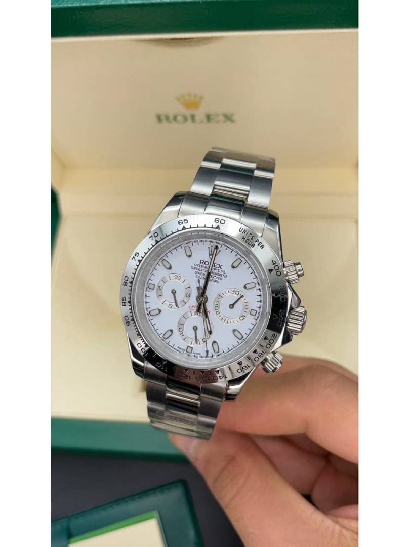 ساعت مردانه رولکس دیتونا ROLEX DAYTONA – سفید/ بند استیل — تصویر ۲