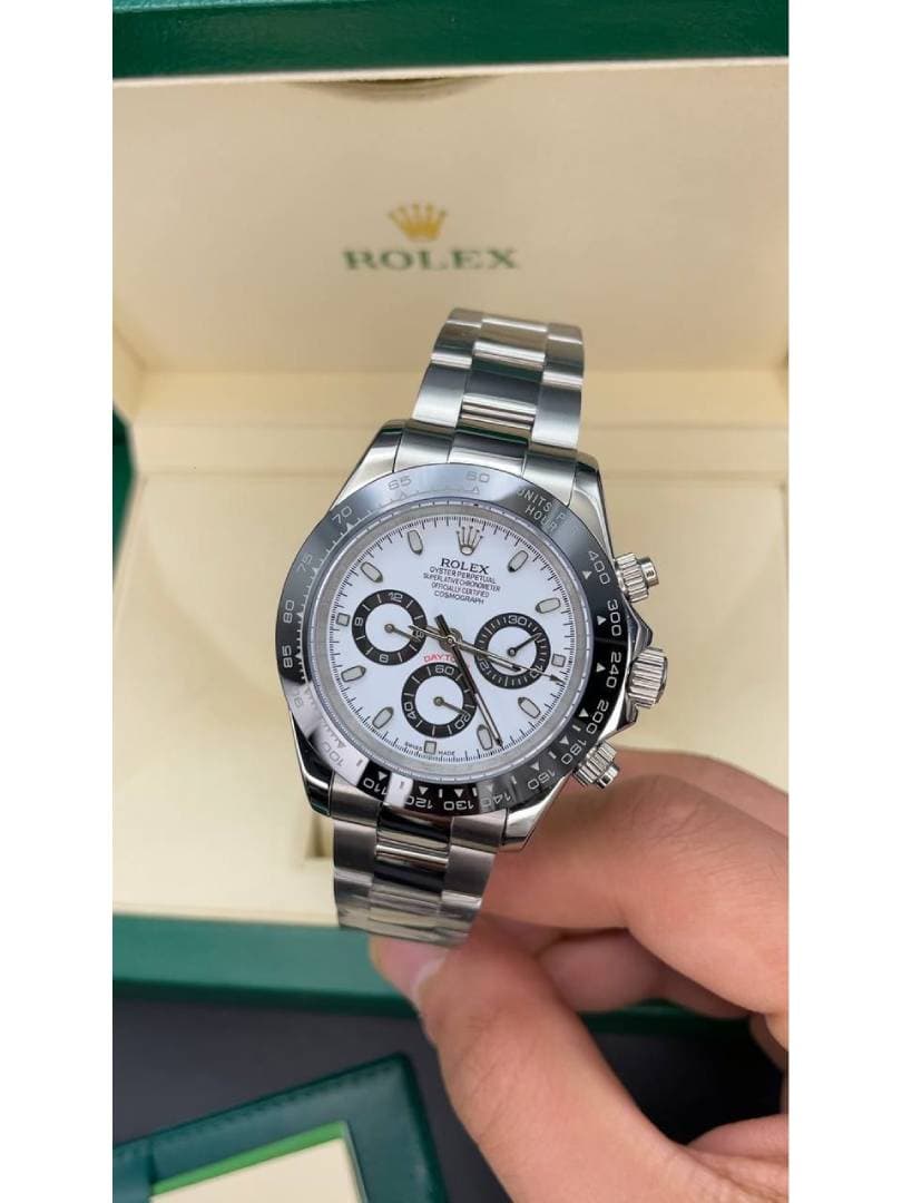 ساعت مردانه رولکس دیتونا ROLEX DAYTONA – سفید/ بند استیل — تصویر ۵