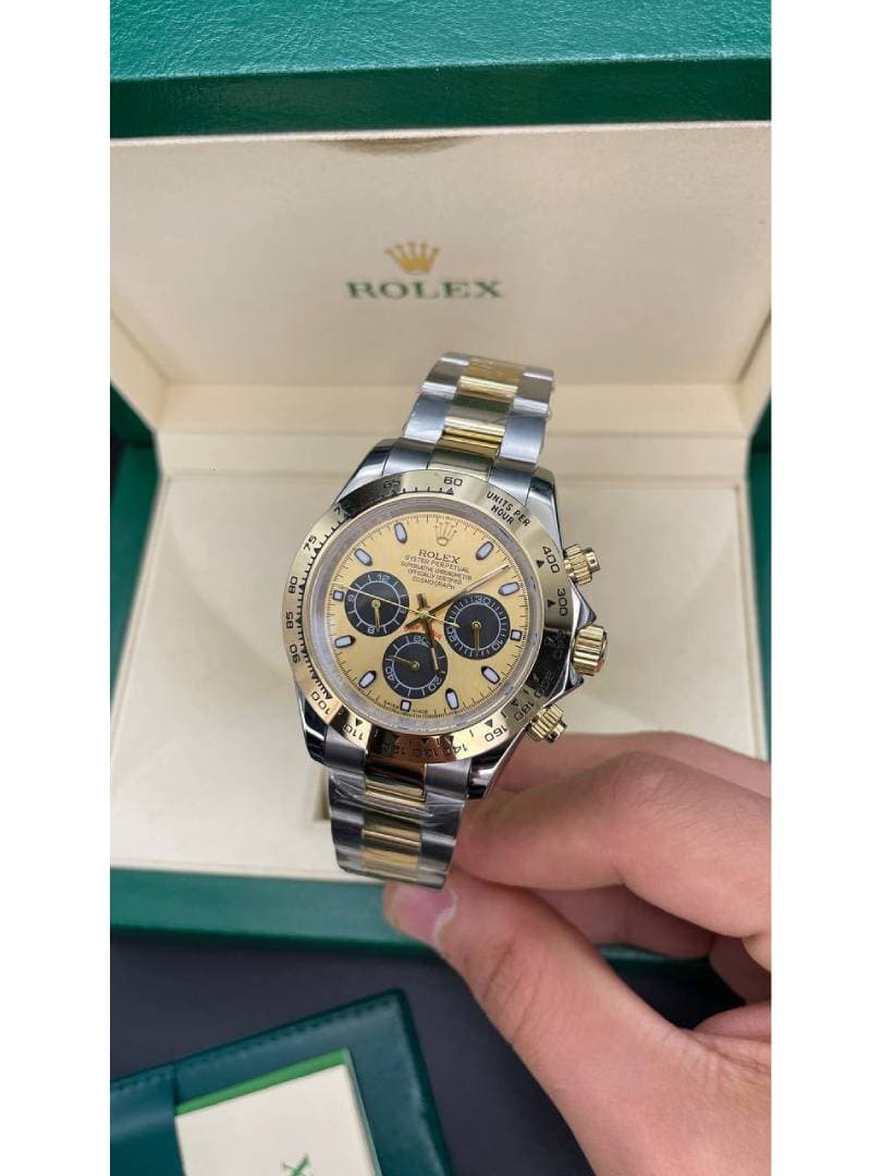ساعت مردانه رولکس دیتونا ROLEX DAYTONA – طلایی/ بند نقره ای طلایی — تصویر ۲