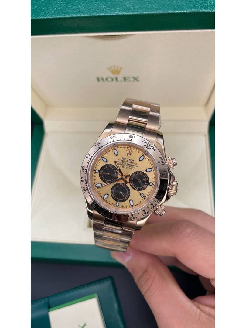 ساعت مردانه رولکس دیتونا ROLEX DAYTONA – طلایی/ بند رزگلد — تصویر ۲