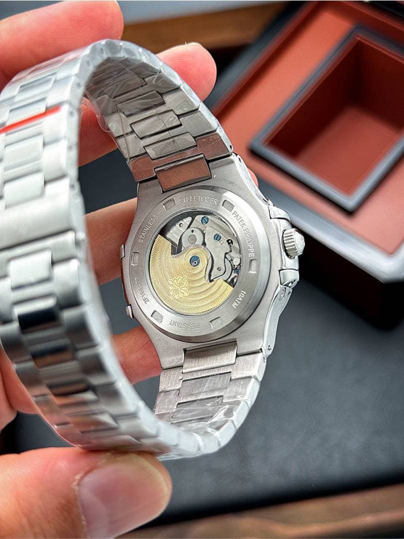 ساعت مردانه پتک فیلیپ ناتیلوس اتومات Patek Philippe NUATILOS – آبی/ بند مشکی — تصویر ۵