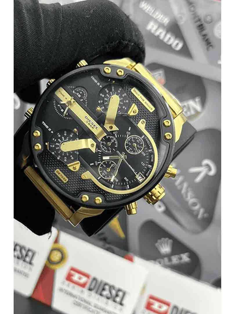 ساعت مچی مردانه دیزل هفت موتور طلایی صفحه مشکی Diesel-Gold Black Screen — تصویر ۳