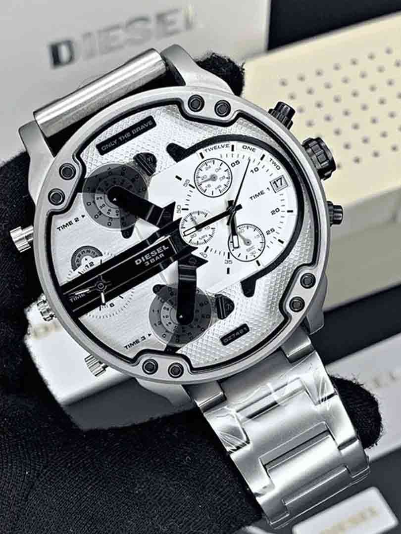 ساعت مچی مردانه دیزل هفت موتور سیلور صفحه سفید Diesel -Silver White Screen — تصویر ۳