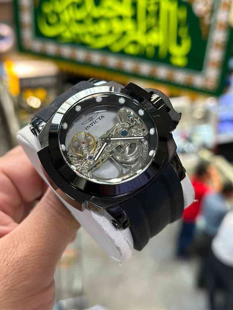 ساعت مچی مردانه اینویکتا مدل گوست ریزرو مشکی اتومات بندرابرInvicta Automatico Ghost 2024 — تصویر ۲