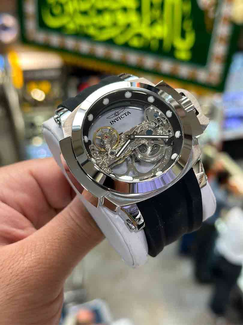 ساعت مچی مردانه اینویکتا مدل گوست ریزرو نقره ای اتومات بندرابرInvicta Automatico Ghost 2024