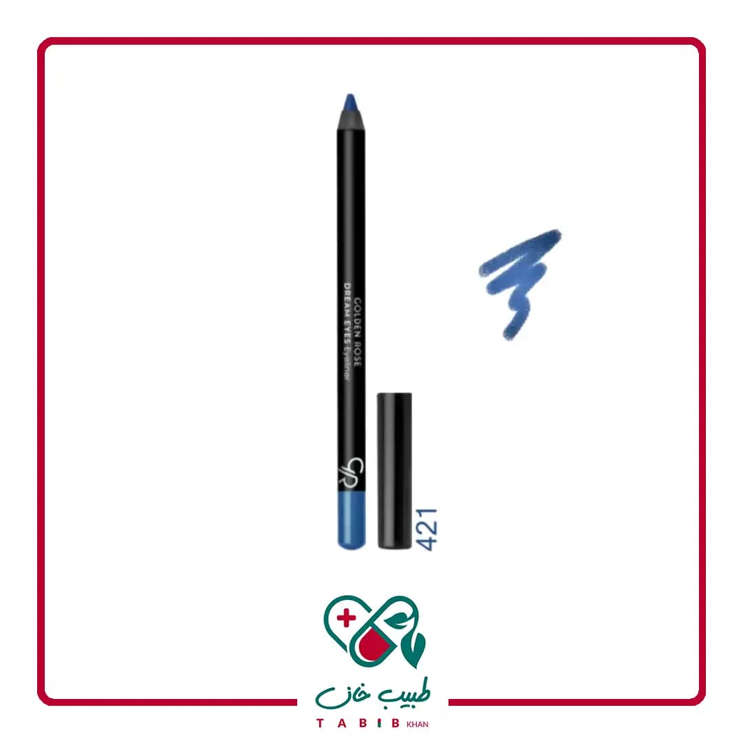 مداد چشم گلدن رز مدل DREAM EYES شماره 421 رنگ آبی تیره/GOLDEN ROSE DREAM EYES EYELINER 421 — تصویر ۴