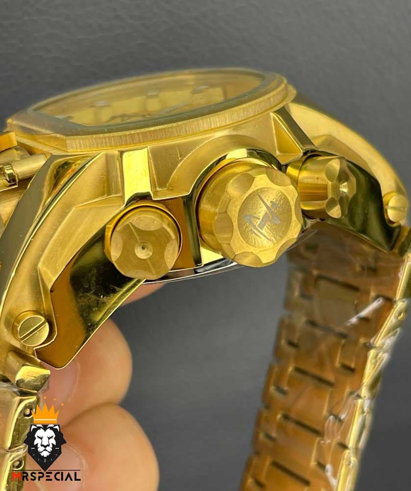 ساعت مچی مردانه اینویکتا مدل زئوس کرنوگراف طلایی صفحه طلایی 0939 INVICTA ZEUS — تصویر ۴