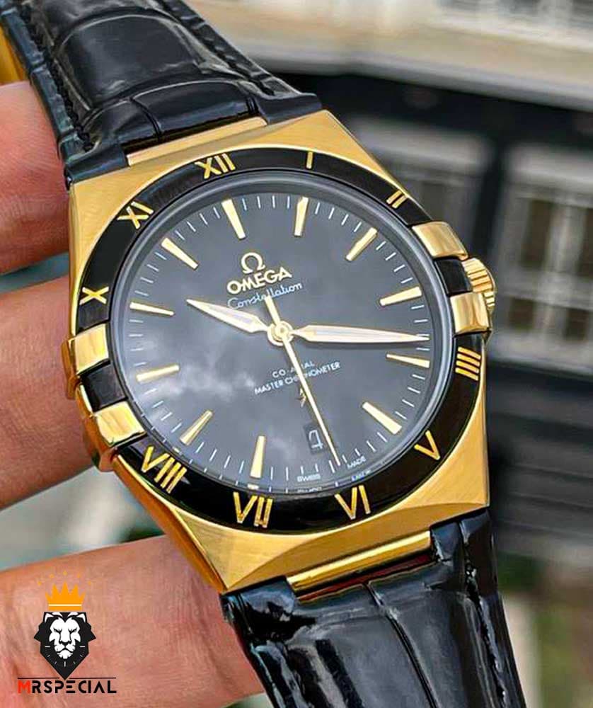 ساعت مچی مردانه امگا کانسلیشن اتوماتیک بند چرم صفحه مشکی OMEGA CONSTELLATION 00926 — تصویر ۴