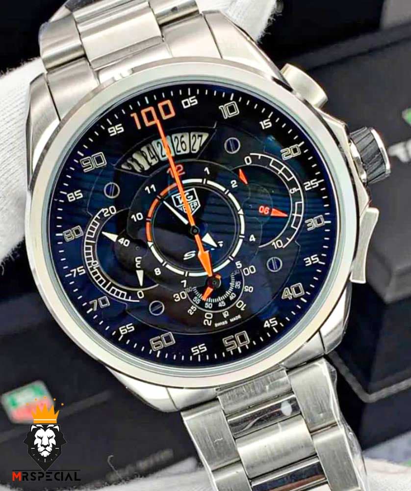 ساعت تگ هویر مردانه مدل مرسدس بنز کرنوگراف استیل صفحه مشکی 0830 TAG HEUER Grand Carrera SLS — تصویر ۴