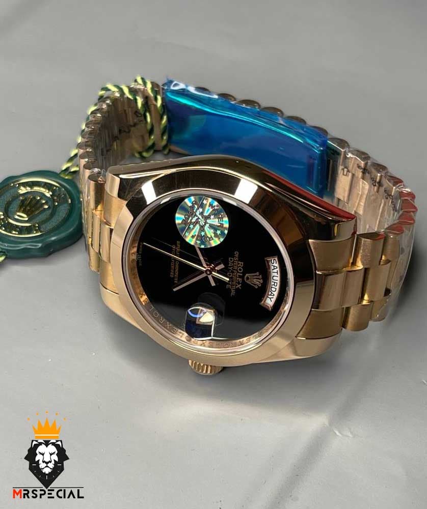 ساعت رولکس مردانه مدل دی دیت رزگلد اتوماتیک صفحه مشکی 5796 ROLEX DAYDATE — تصویر ۵