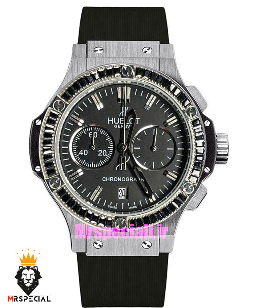 ساعت مچی زنانه هابلوت کرنوگراف نگین باگت مشکی HUBLOT BIG BANG 1250 — تصویر ۲
