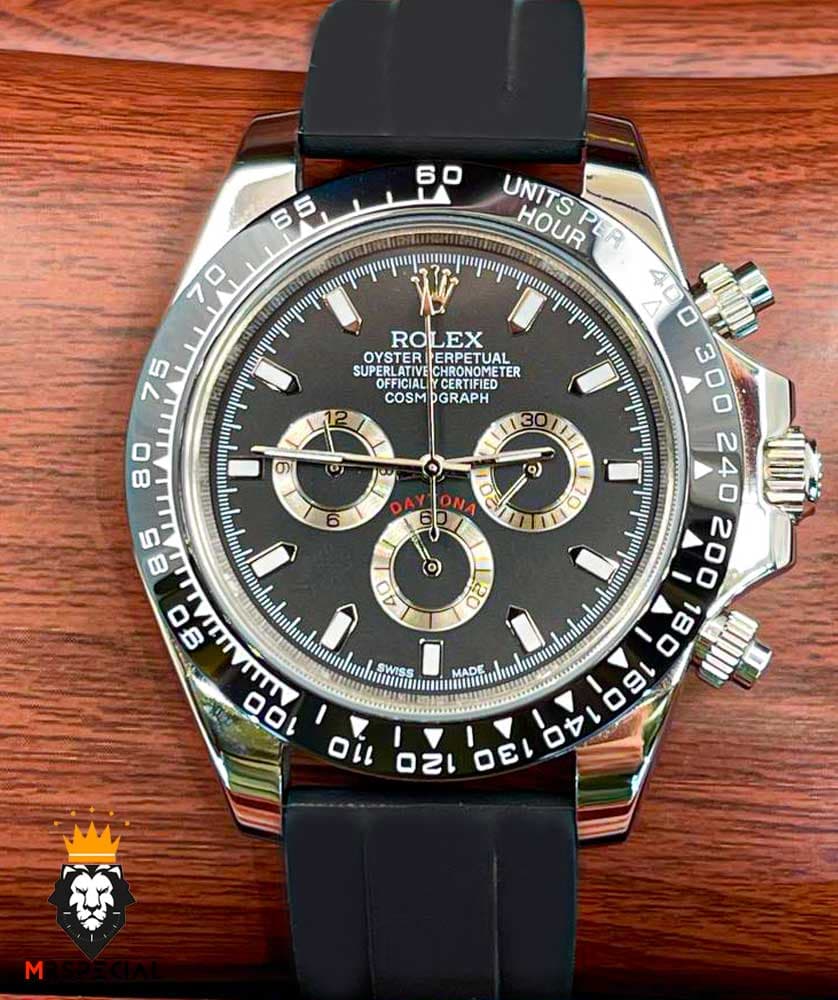 ساعت مردانه رولکس مدل دیتونا کرنوگراف بند رابر صفحه مشکی 5893 ROLEX DAYTONA — تصویر ۳