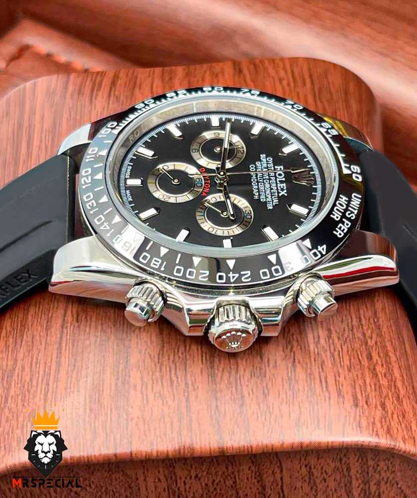 ساعت مردانه رولکس مدل دیتونا کرنوگراف بند رابر صفحه مشکی 5893 ROLEX DAYTONA — تصویر ۵