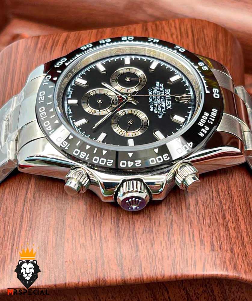 ساعت مردانه رولکس دیتونا کوارتز کرنوگراف استیل قاب سرامیک صفحه مشکی 5891 ROLEX DAYTONA — تصویر ۱۰
