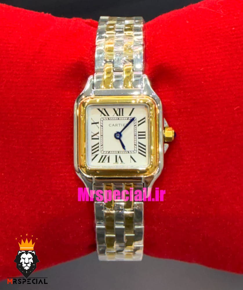 ساعت کارتیه زنانه مدل پنتر استیل دورنگ طلایی سایز اسمال CARTIER PANTHRE 2533 — تصویر ۵