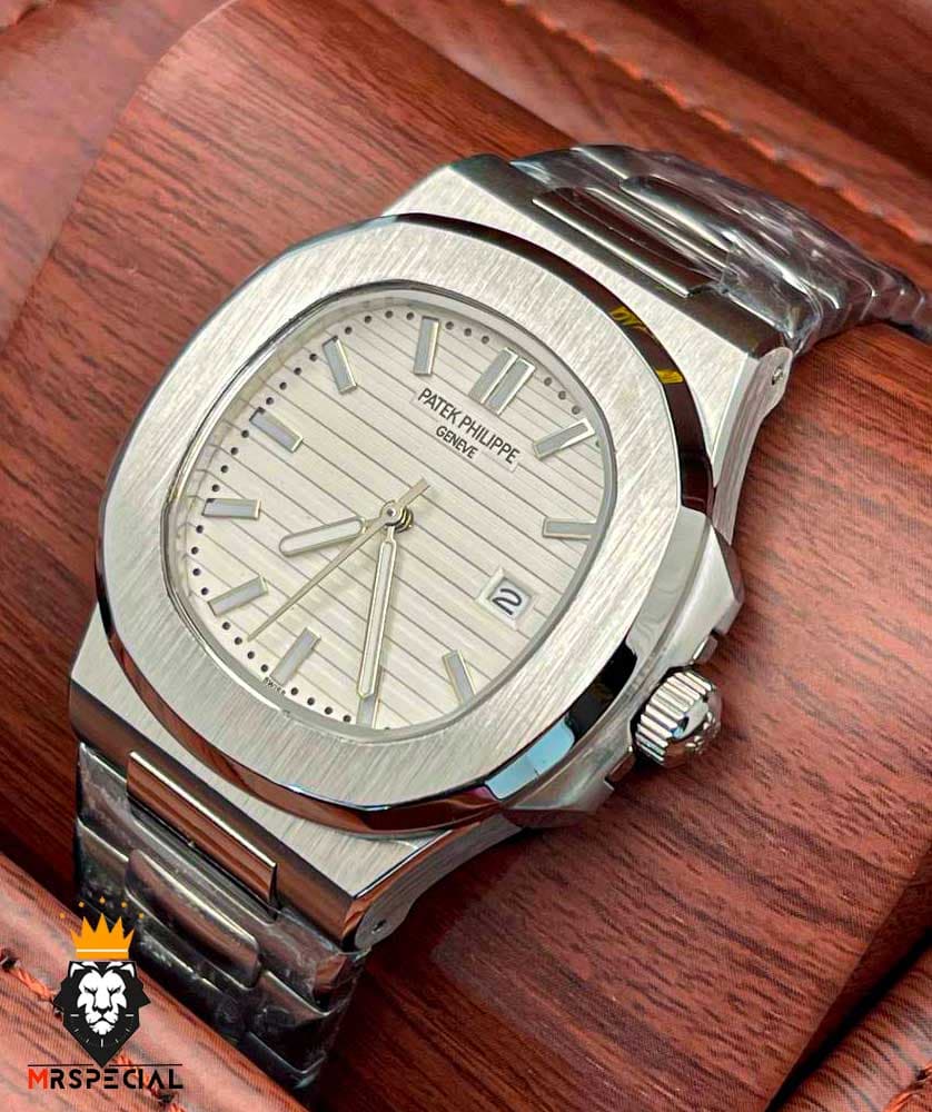 ساعت مچی مردانه پتک فیلیپ ناتیلوس کوارتز استیل صفحه سفید Patek Philippe NUATILOS 9653 — تصویر ۴