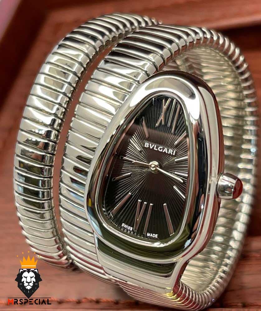 ساعت زنانه بولگاری ماری دستبندی استیل صفحه مشکی BVLGARI SERPENTI TUBOGAS 2347 — تصویر ۳