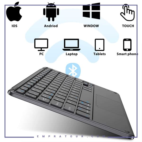 کیبورد بلوتوثی همراه با تاچ پد کوتسی Coteci Portable Bluetooth Smart Keyboard 64015 — تصویر ۵