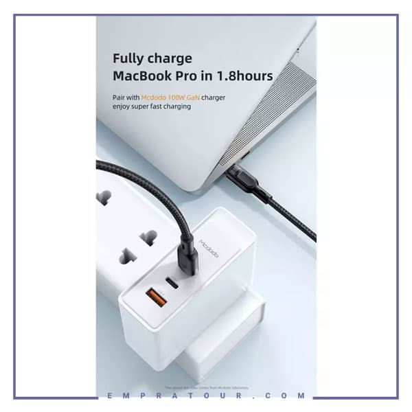 کابل شارژ 100 وات دو سر تایپ‌سی 1.2 متری مک‌ دودو Mcdodo CA-7470 — تصویر ۴
