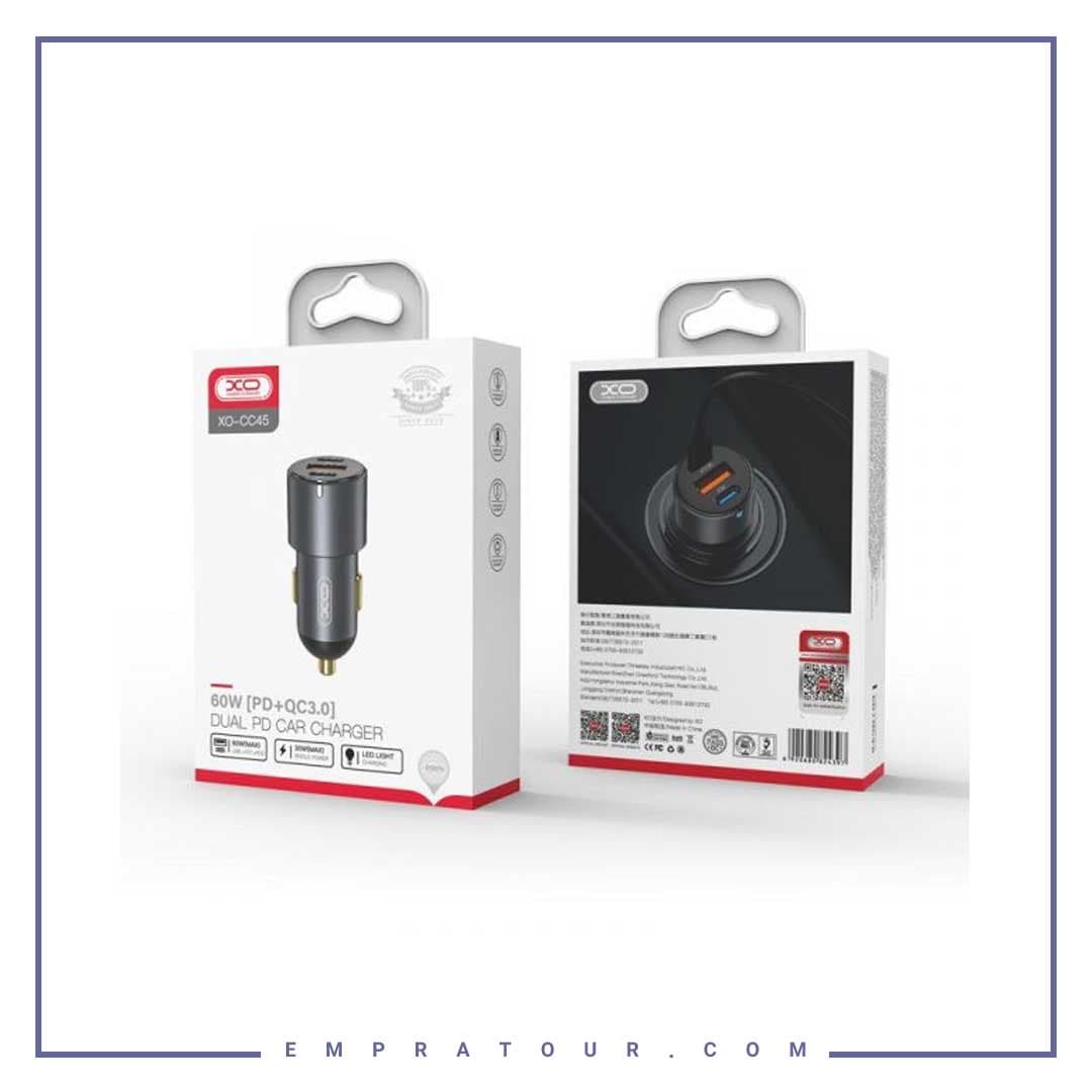 شارژر فندکی 3 پورت 65 وات ایکس او XO-CC45 DUAL PD CAR CHARGER — تصویر ۶