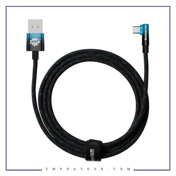کابل تایپ سی گیمینگ بیسوس 1متر Baseus MVP2ELBOW TYPEC 100W CAVP000421 — تصویر ۲