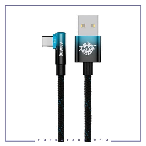 کابل تایپ سی گیمینگ بیسوس 1متر Baseus MVP2ELBOW TYPEC 100W CAVP000421 — تصویر ۴