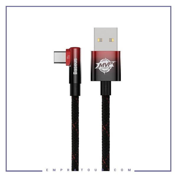 کابل تایپ سی گیمینگ بیسوس 1متر Baseus MVP2ELBOW TYPEC 100W CAVP000421 — تصویر ۶