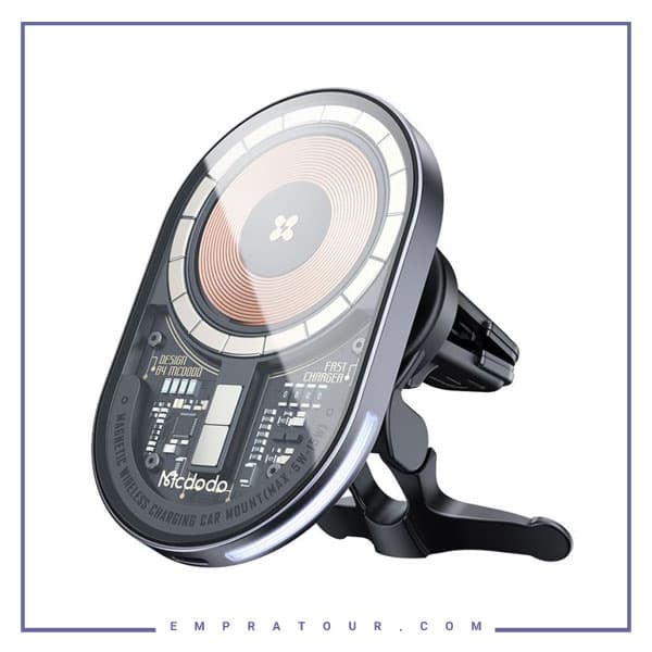 هولدر و شارژ وایرلس مگنتی مک دودو Mcdodo Transparent Magnetic Wireless Charging Car mount CH-2340