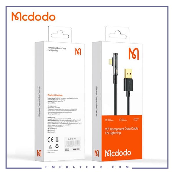 کابل شارژ لایتنینگ 1.2 متری مک دودو Mcdodo Lightning Transparent Data Cable CA-3510 — تصویر ۳