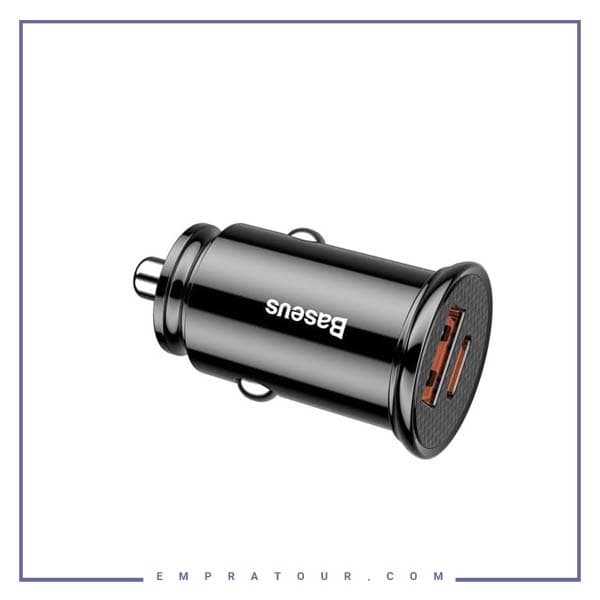 شارژر فندکی فست شارژ خودرو بیسوس Baseus Car Charger Circular Plastic A+C PPS CCALL-YS01 — تصویر ۳