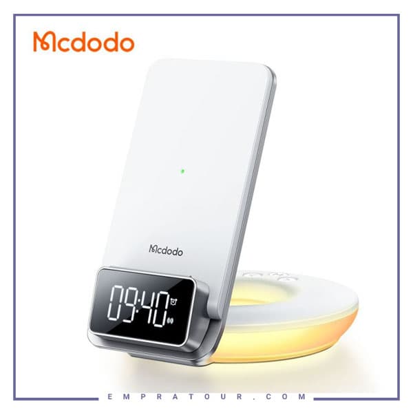 استند شارژر وایرلس و چراغ خواب رومیزی 15 وات مک دودو MCDODO CH-1610 Mg Series Multifunctional Desktop Wireless Charger 15w — تصویر ۲