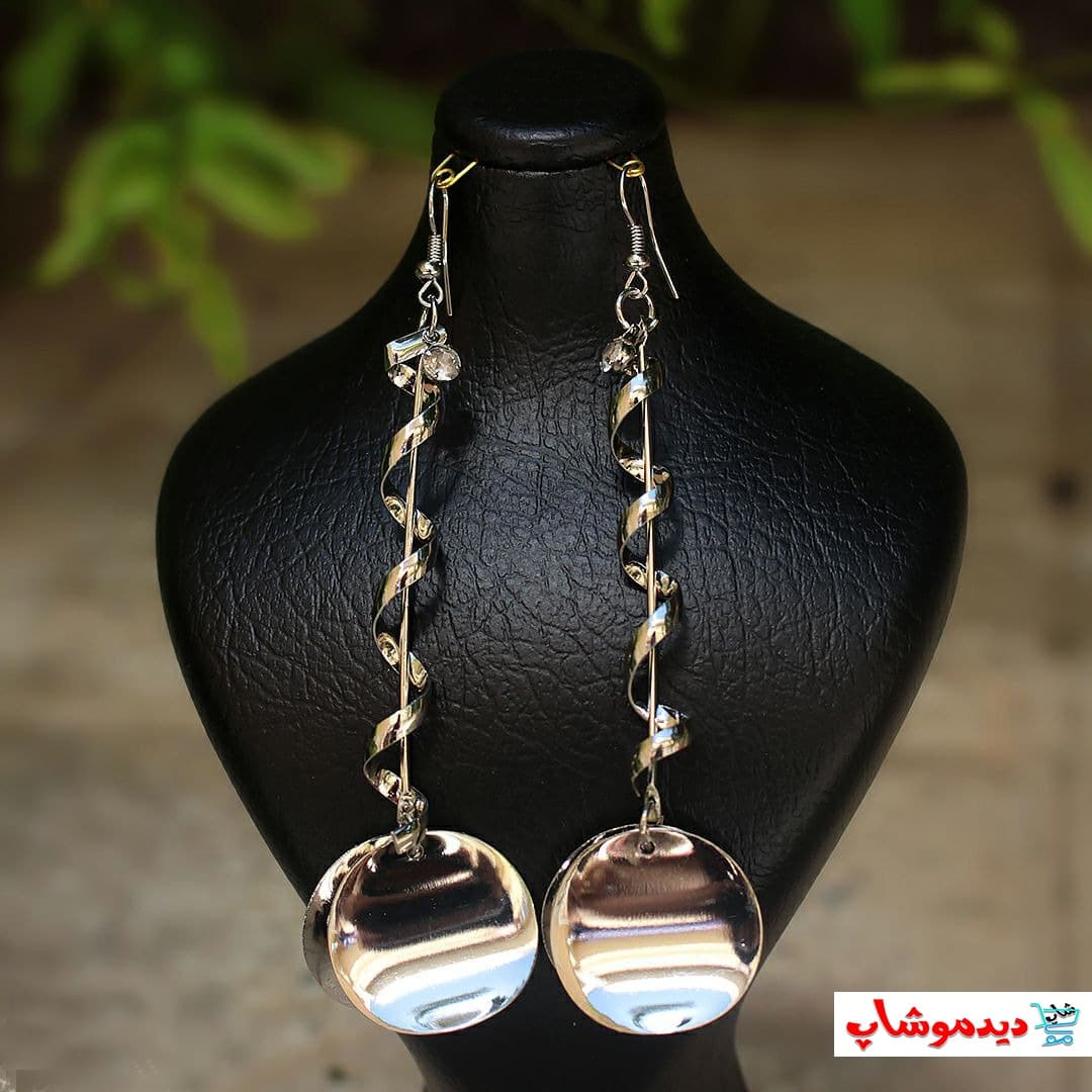 گوشواره آویزی بلند مارپیچ