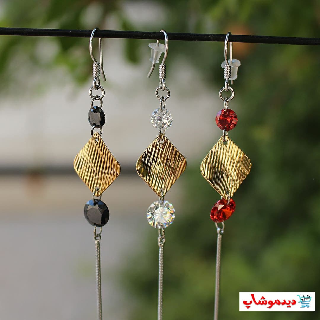 گوشواره لوزی زنجیر بلند
