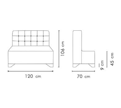 مبل رستورانی لمسه مربع نظری-Sofa-F103L — تصویر ۴