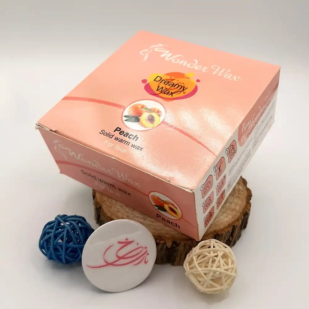 وکس سکه ای ژله ای صورت واندر وکس Wonder Wax مدل هلو Peach وزن 400 گرمی — تصویر ۲
