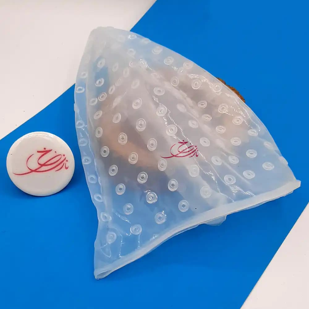 کلاه مش مو سیلیکونی جی کات KG.KOT (ژله ای) مدل رینگی رنگ سفید — تصویر ۳