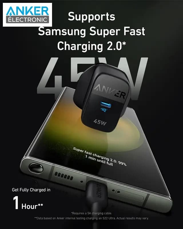 شارژر انکر دیواری 45 وات انکر Anker 313 Charger Ace 45W — تصویر ۳