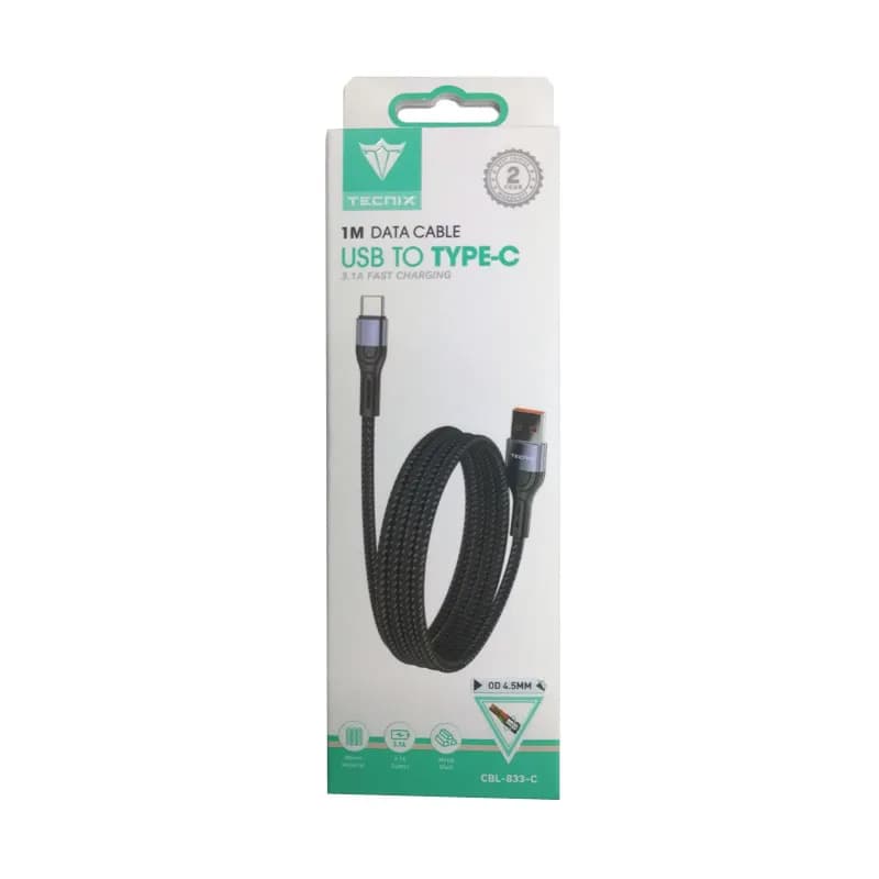 کابل شارژ تایپ سی TECNIX CBL-833 TypeC — تصویر ۲