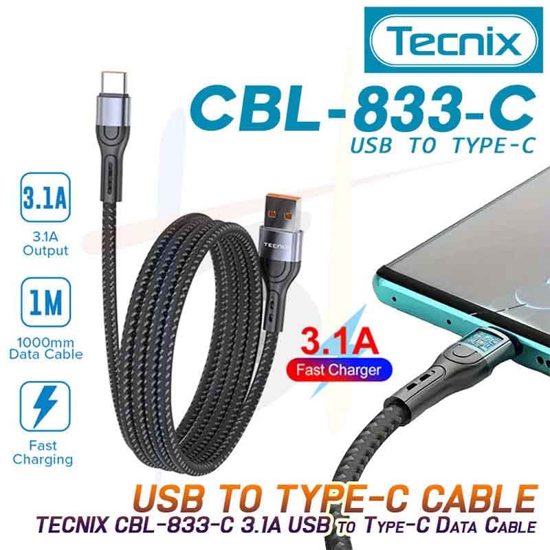 کابل شارژ تایپ سی TECNIX CBL-833 TypeC — تصویر ۵