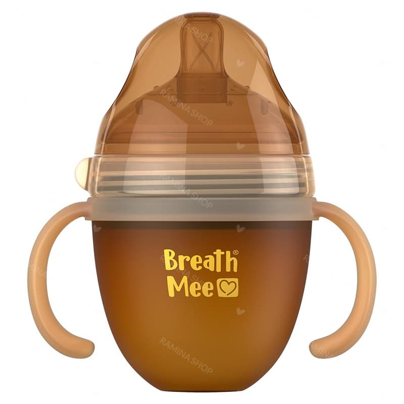 شیشه شیر تمام سیلیکون 150 میل دسته دار برث می Breath Mee